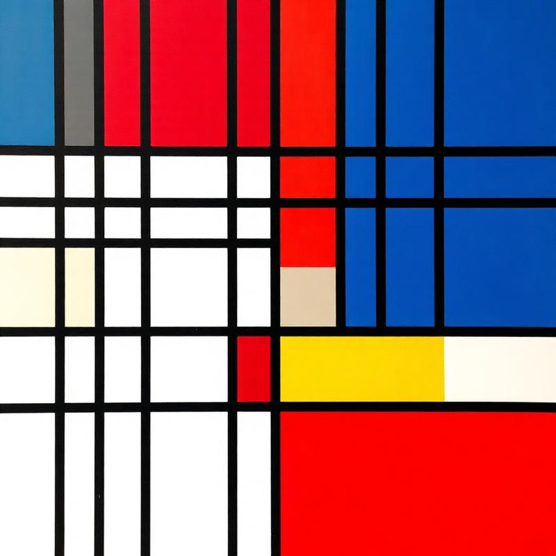 Piet Mondrian inspired geometric composition